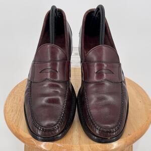 Allen Edmonds Shoes Mens Size 9.5 B Brown Leather Dress Penny Slip On Oxford